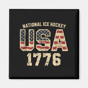 Aamerican Flag Hockey Magnet