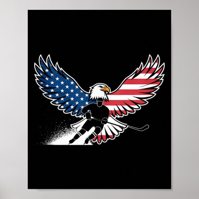 Aamerican Flag Hockey Poster (Front)