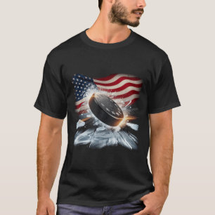 Aamerican Flag Hockey T-Shirt