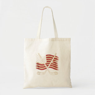 Aamerican Flag Hockey Tote Bag