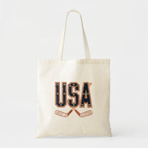 Aamerican Flag Hockey Tote Bag
