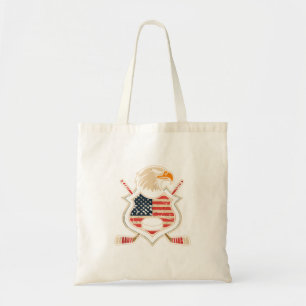 Aamerican Flag Ice Hockey Player Fan Design Usa Tote Bag