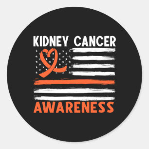 Aamerican Flag Kidney Cancer Awareness Performance Classic Round Sticker