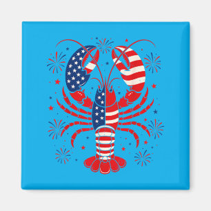 Aamerican Flag Lobster Patriotic Crawfish Season Magnet