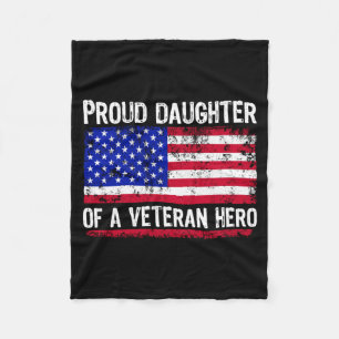 Aamerican Flag Patriotic Daughter Veterans Day For Fleece Blanket