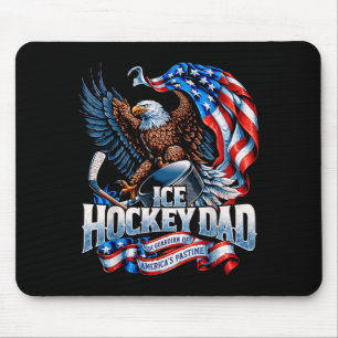 Aamerican Flag Patriotic Usa - Clic Ice Hockey Dad Mouse Pad