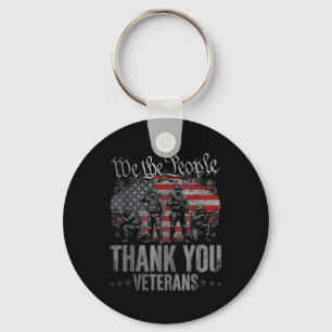 Aamerican Flag Thank You Veterans Proud Veteran Key Ring