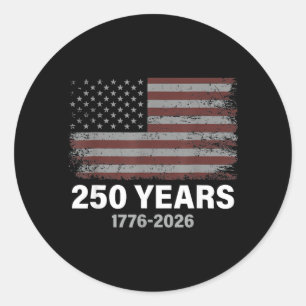 Aamerican Flag Vintage 250 Years 1776-2026 250th Classic Round Sticker