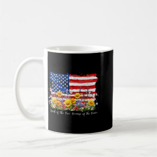 Aamerican Flag With Flowers Patriotic Dom Lovers Coffee Mug