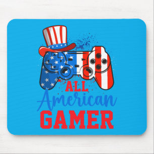 Aamerican Gamer 4th Of July Video Games Boys Men Mouse Pad