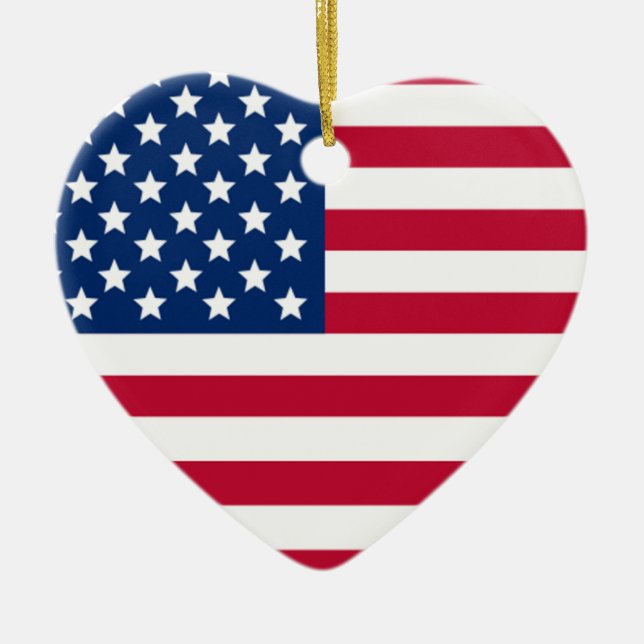 Aamerican Heart Christmas Ornament (Front)