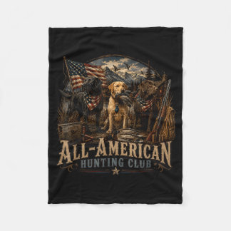 Aamerican Hunting Club Duck Hunter Lab Dogs Mens Fleece Blanket