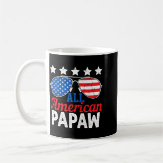 Aamerican Papaw Retro 4th Of July Patriotic Coffee Mug