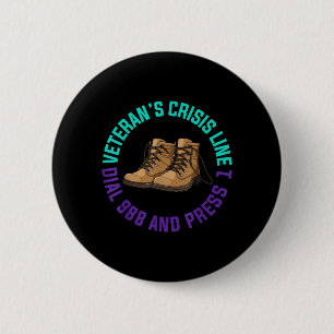 Aamerican Veteran Awareness Month Gift 988 Support 6 Cm Round Badge