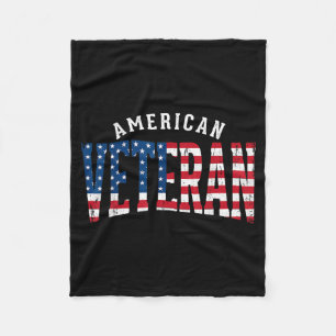 Aamerican Veteran Usa Flag Fleece Blanket