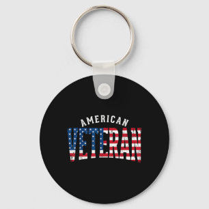Aamerican Veteran Usa Flag Key Ring