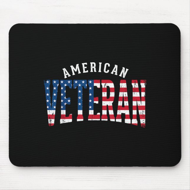 Aamerican Veteran Usa Flag Mouse Pad (Front)