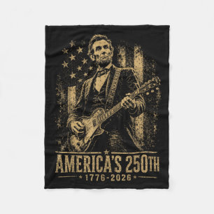 Aamericas 250th 16th President Playing Guitar Fleece Blanket