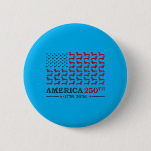 Aamericas 250th 1776 2026 Dachshund Dog Usa Flag 6 Cm Round Badge