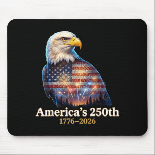 Aamericas 250th 1776 2026 Patriotic Eagle Usa Flag Mouse Pad