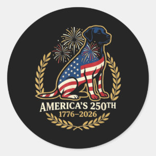 Aamericas 250th Anniversary 1776-2026 Patriotic Classic Round Sticker
