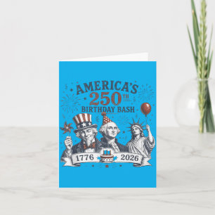 Aamericas 250th Birthday Bash 1776-2026 Patriotic Card