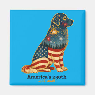 Aamericas 250th For Golden Retriever Lovers Magnet