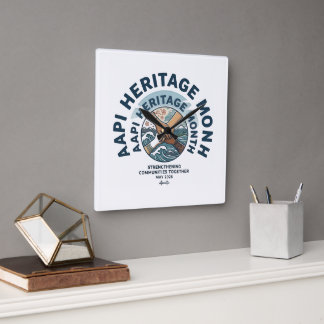 AAPI Heritage Month 2026 Power in Unity Graphic T- Square Wall Clock