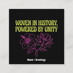 AAPI Heritage Month Woven Unity Floral History Art Square Business Card