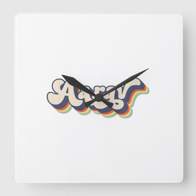 Aarav Name Personalised Surname First Name Aarav P Square Wall Clock (Front)
