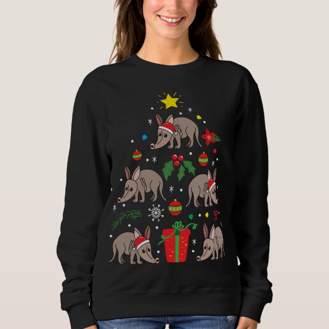 Aardvark Christmas Ornament Tree Funny Xmas Gift Sweatshirt (Front)