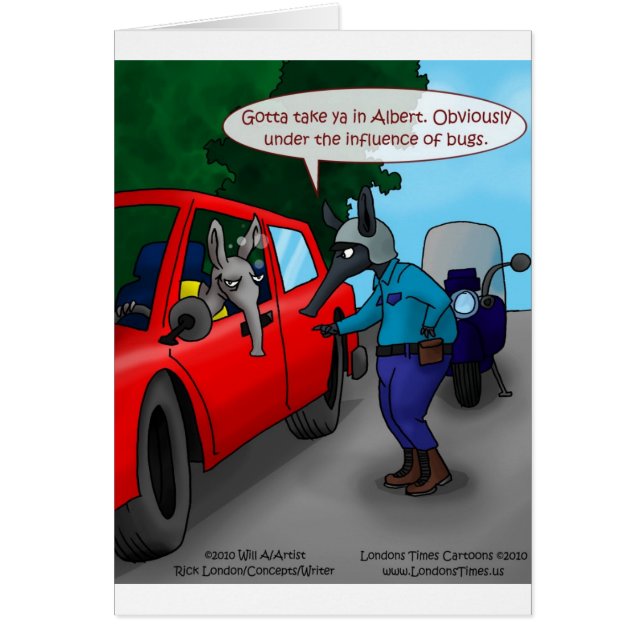 Aardvark Driving While Bugged Funny Tees Mugs Gift (Front)