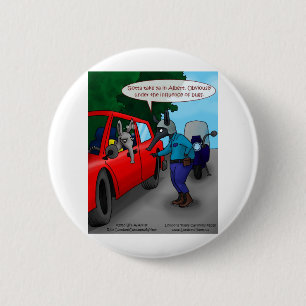 Aardvark Driving While Bugged Funny Tees Mugs Gift 6 Cm Round Badge