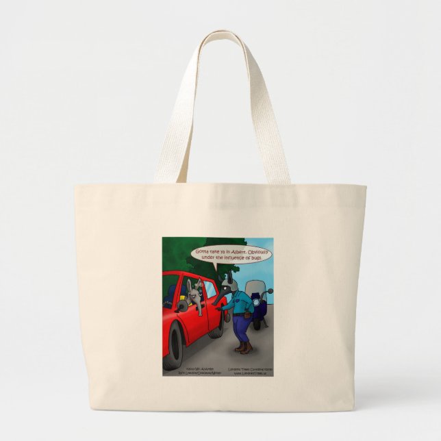 Aardvark Driving While Bugged Funny Tees Mugs Gift Large Tote Bag (Front)