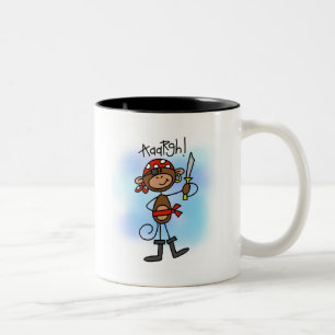 Aargh Monkey Pirate Tshirts and Gifts Two-Tone Coffee Mug