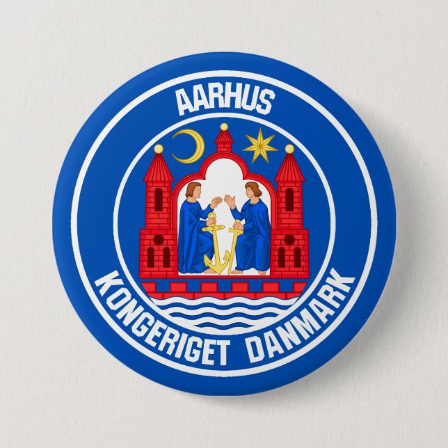 Aarhus Round Emblem 7.5 Cm Round Badge (Front)