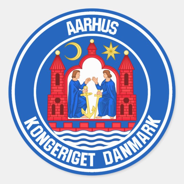 Aarhus Round Emblem Classic Round Sticker (Front)