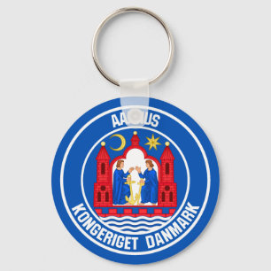 Aarhus Round Emblem Key Ring