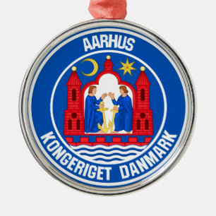 Aarhus Round Emblem Metal Ornament