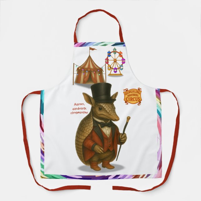 Aaron, aardvark ringmaster apron (Front)