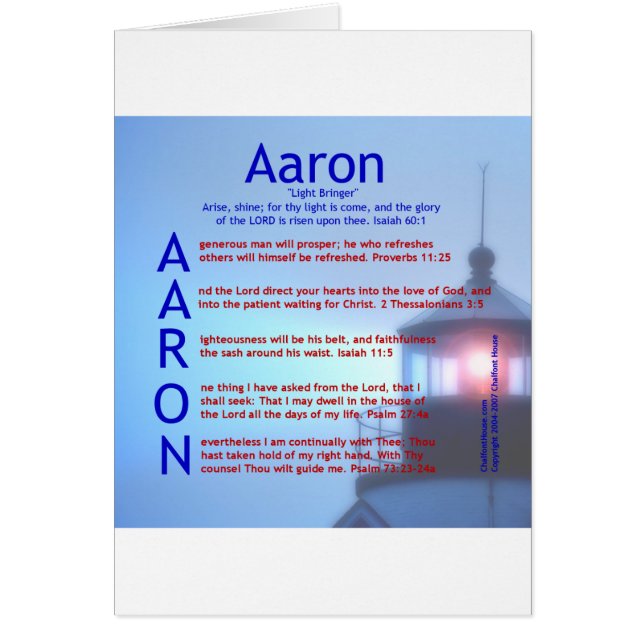 Aaron Acrostic (Front)