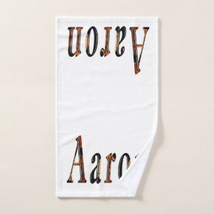 Aaron Boys Name Made From Basketballs, Hand Towel
