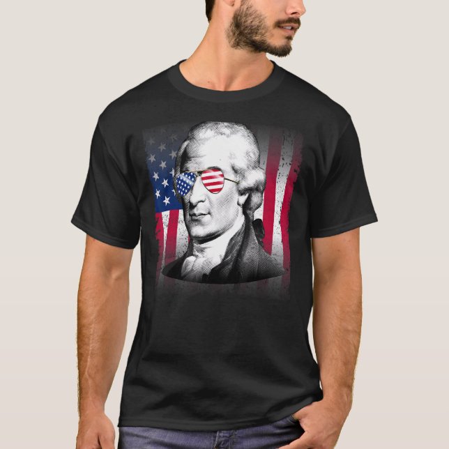 Aaron Burr USA Flag Patriotic American Flag 4th of T-Shirt (Front)