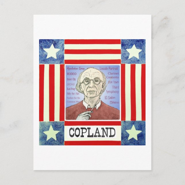 Aaron Copland postcard (Front)