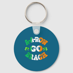 Aaron Erin Go Bragh Shamrock St Patricks Day Key Ring