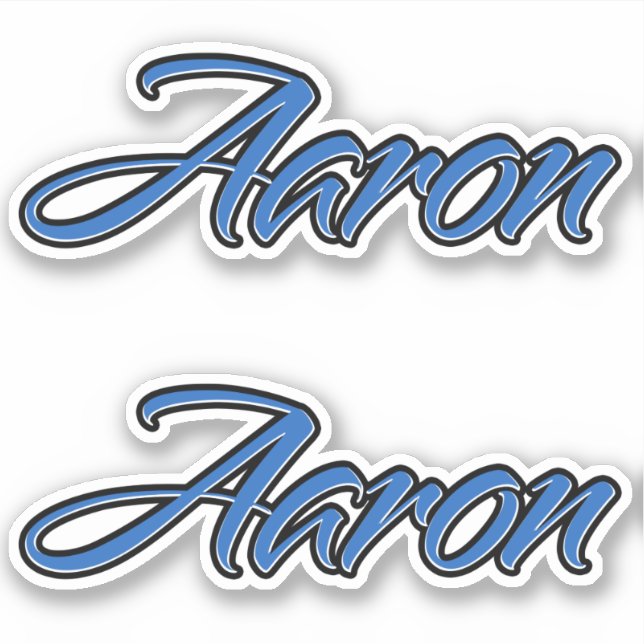 Aaron name blue stickers sticker set (Front)