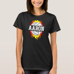 Aaron Name Volleyball Player Boys Ball And Net Spo T-Shirt