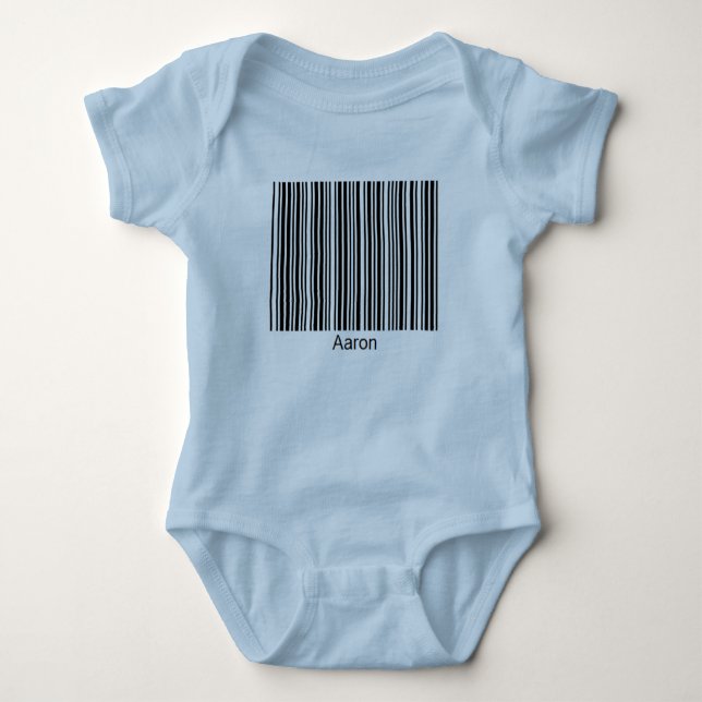 Aaron Personalised Functional Barcode Baby Creeper (Front)