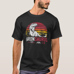 Aaron Saurus Funny Personalised Dinosaur T Rex Nam T-Shirt