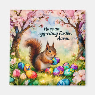 AARON ~ Squirrel collecting Easter Eggs ~ Magnet
